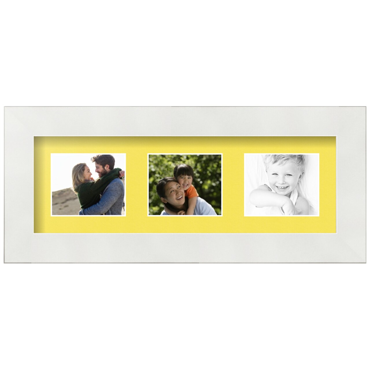 ArtToFrames Collage Photo Picture Frame with 3 - 2.5x3 inch Openings, Framed in White with Over 62 Mat Color Options and Regular Glass (CSM-3966-7649)